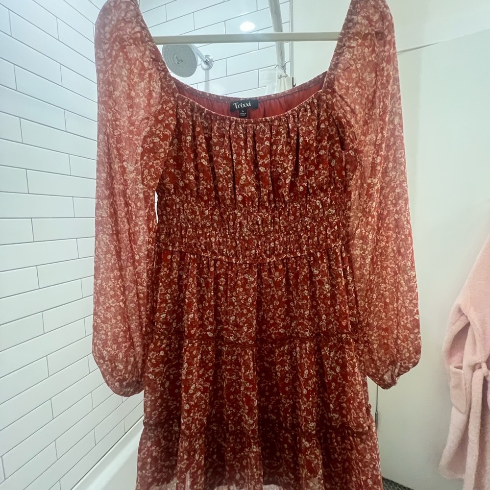 Trixxi Red Floral Mini Dress